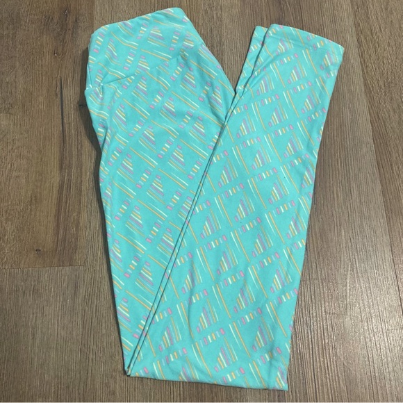 🧁🩵 OS LuLaRoe Pastel Sprinkle Leggings - Picture 1 of 5